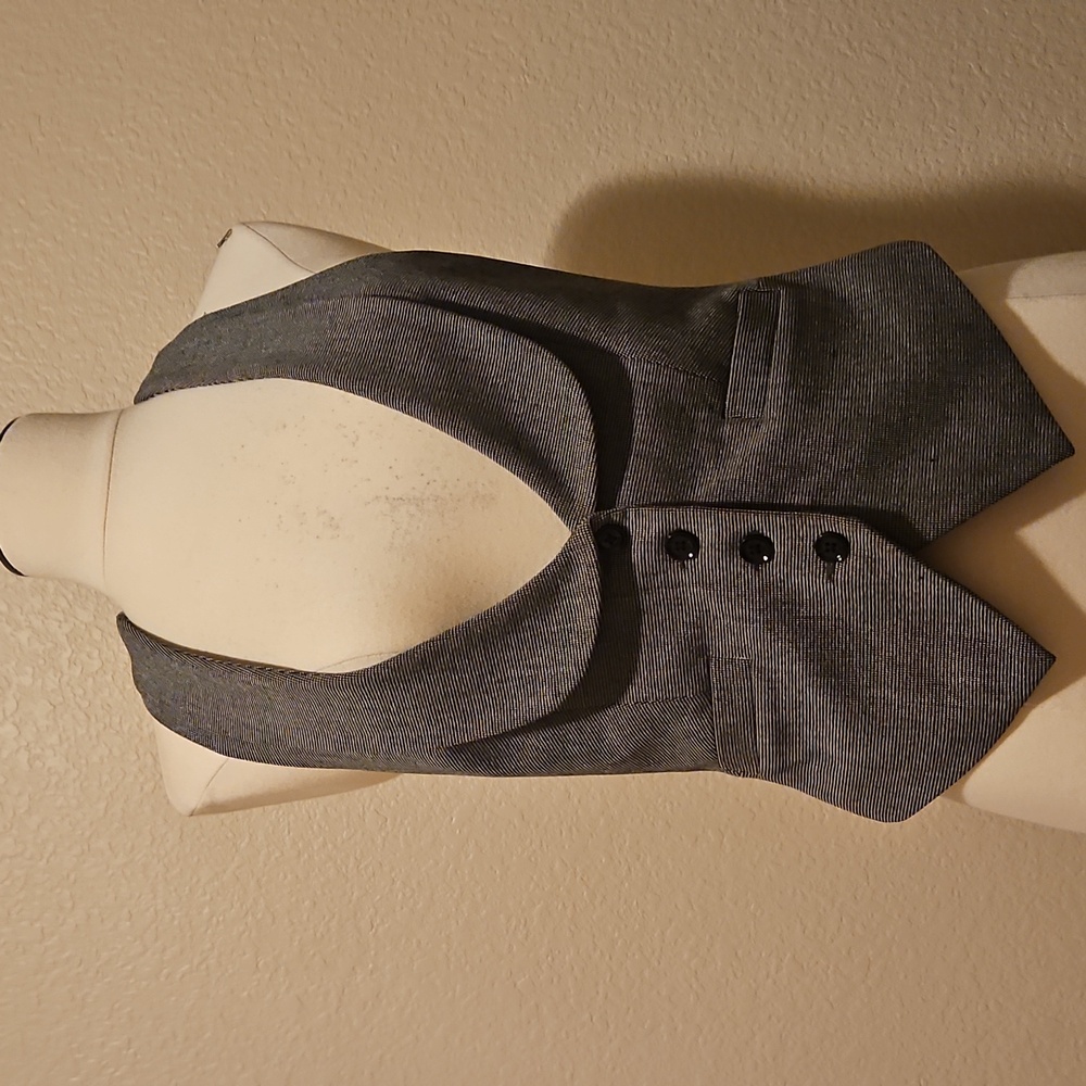 Gray Halter Vest with Button Detail